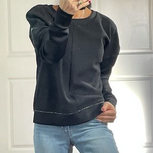 J Brand Black Montana Fleece and Scuba Sweatshirt size S